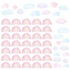 Autocolant perete - curcubeu, nor - MINI RAINBOWS - roz Preview