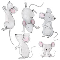 Autocolant perete Animals Mice Family - șoricei 