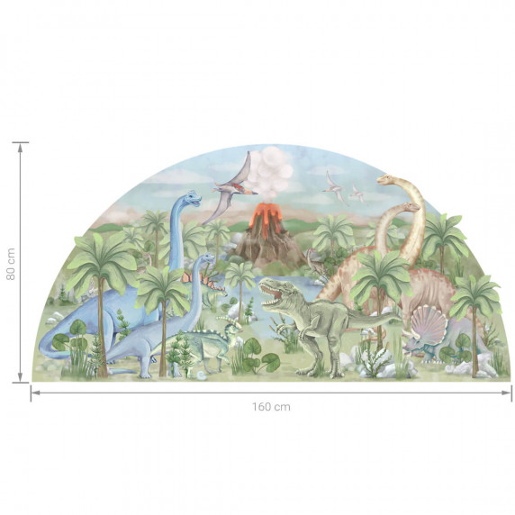 Autocolant perete WORLD OF DINOSAURS - lumea dinozaurilor - 160x80 cm