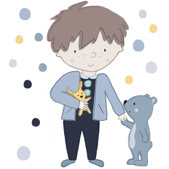 Autocolant perete - băiețel - TEDDY boy - albastru