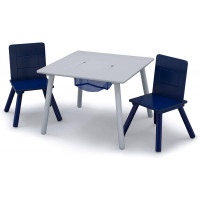 Masă pentru copii cu 2 scaune - gri/albastru închis 