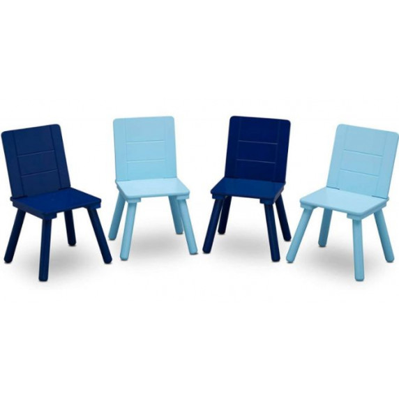 Masă pentru copii cu 4 scaune - gri/albastru