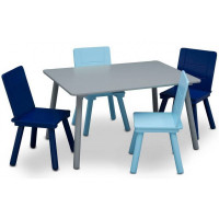 Masă pentru copii cu 4 scaune - gri/albastru 