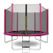 Trambulină 250 cm cu plasă de siguranță exterioară + scară - AGA SPORT TOP MRT1008P - roz