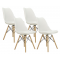 Set scaune cu picioare de lemn cu o pernă - 4 bucăți - alb - AGA MR2035W
