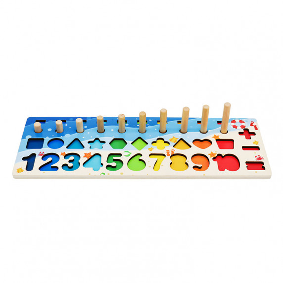 Numărătoare din lemn cu elemente colorate - Aga4Kids MR6053