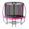 Trambulină cu diametrul de 250 cm și plasă de siguranță interioară cu scară - roz - Aga SPORT EXCLUSIVE