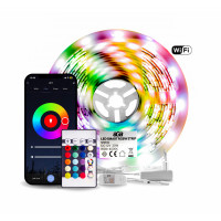 Bandă LED  RGB - 5 m - Aga +  telecomandă, Bluetooth, Wi-Fi 
