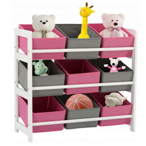 Raft pentru depozitare jucării - roz/gri - Aga PHO3579