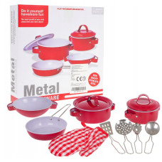 Accesorii pentru bucătărie din metal - 9 elemente - Inlea4Fun METAL KITCHENWARE - roșu Preview