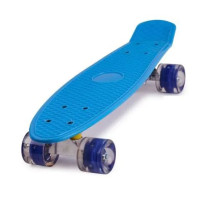 Skateboard cu roți LED Frisbee - albastru 