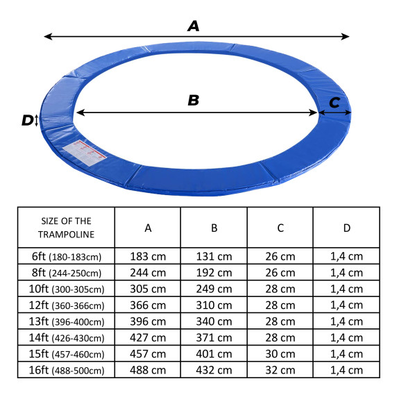 Capac pentru arcuri de trambulină Aga cu diametrul de 244 cm - albastru
