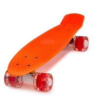 Skateboard cu roți LED Frisbee  - portocaliu 