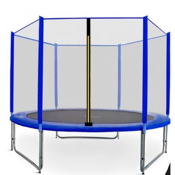 Plasă de siguranță exterioară pentru trambulină cu diametru de 250 cm cu 6 stâlpi - SPARTAN - albastru