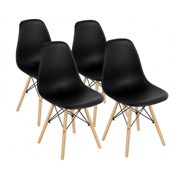 Set scaune - 4 bucăți - negru - AGA MRWCH-1BC