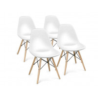 Set scaune - 4 bucăți - alb - AGA MRWCH-1W 
