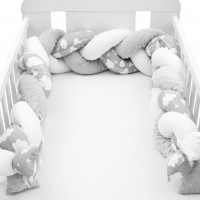 Protecție laterală pătuț bebe - New Baby - gri/nori 