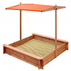 Cutie de nisip din lemn cu copertină - NEW BABY 120 x 120 cm - portocaliu Preview