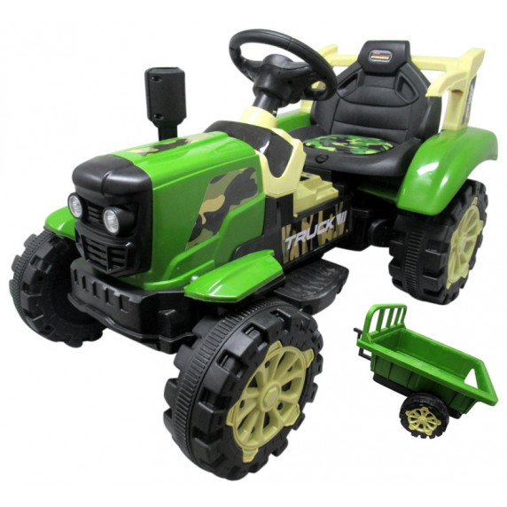 Tractor electric cu remorcă - verde - R-Sport C2