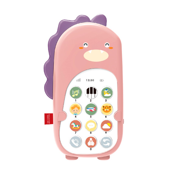 Telefon de jucărie pentru copii cu efecte sonore - Aga4Kids MR1390-Pink - dinozaur roz
