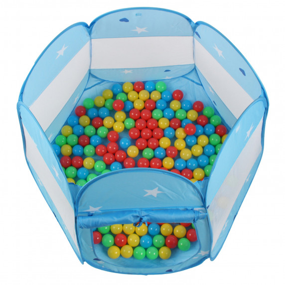 Cort de joacă pentru copii cu mingi - Kiduku - albastru