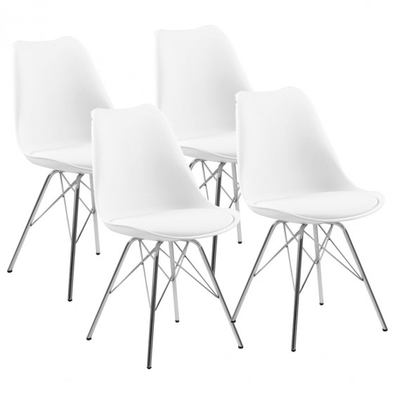 Set scaune - 4 bucăți - alb - AGA MR2040W