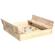Lada de nisip din lemn pentru copii 120x120 cm - AGA Preview
