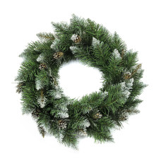 Coroniță de Crăciun cu conuri - 50 cm - aspect argintiu Preview