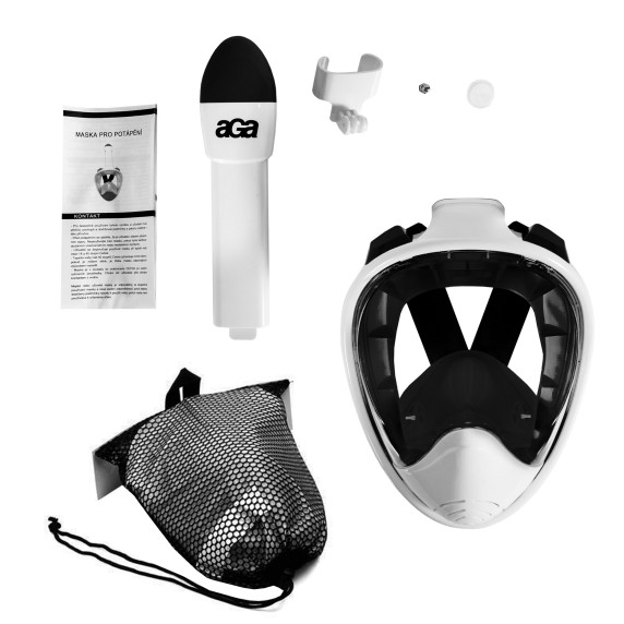 Mască de snorkeling S/M - AGA DS1121WH-BL- Alb/Negru