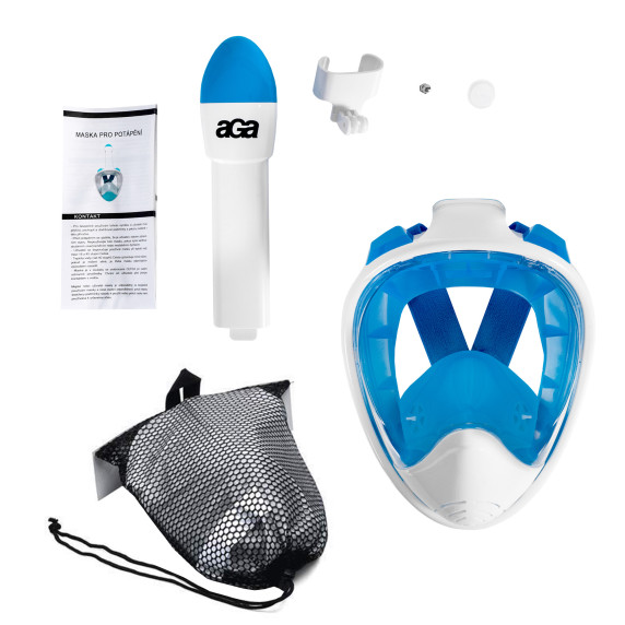 Mască de snorkeling L/XL - AGA DS1113WH - Alb/Albastru