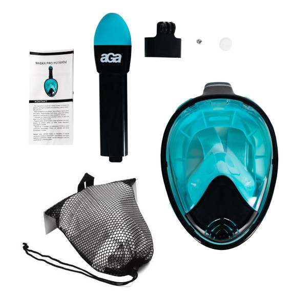 Mască de snorkeling  S/M - AGA DS1121BL-GR - Negru/Albastru