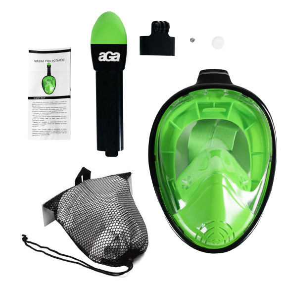 Mască de snorkeling S/M - AGA DS1121LGR-BL - Negru/Verde