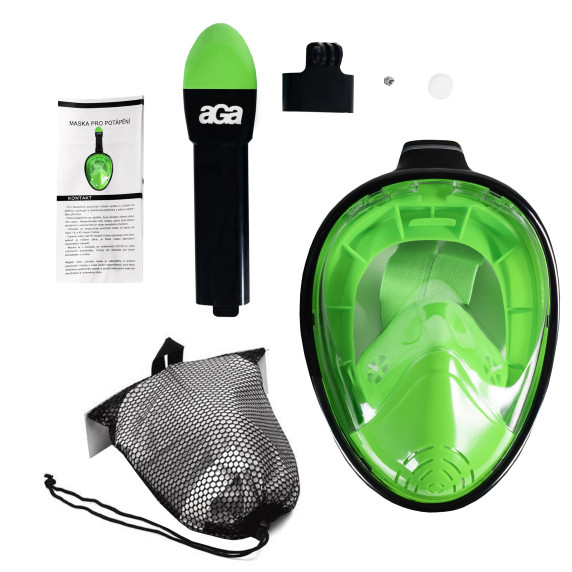 Mască de snorkeling  L/XL - AGA DS1113LGR - Negru/Verde