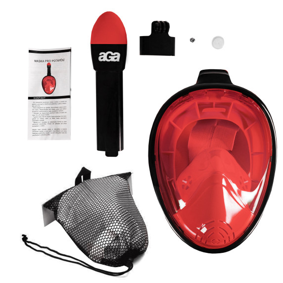 Mască de snorkeling L/XL - AGA DS1113R-BL -Negru/Roșu