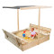 Loc de joacă din lemn cu copertină pentru copii - 120 x 120 cm AGA - gri închis