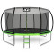 Trambulină cu diametrul de 430 cm, plasă de siguranță interioară și scară -  Aga SPORT EXCLUSIVE MRPU1014LG - verde deschis