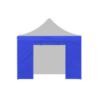 Perete lateral cu ușă pentru pavilioane - 3 x 3 m - albastru - AGA 