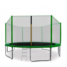 Trambulină 400 cm cu plasă de protecție exterioară - verde închis - AGA SPORT PRO  Preview