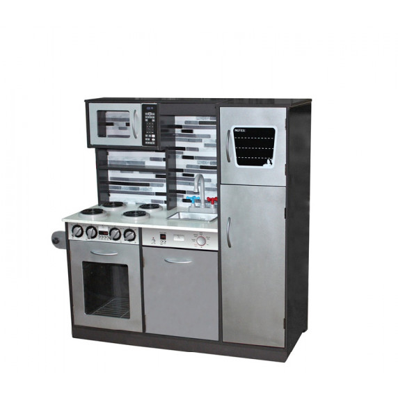 Bucătărie pentru copii cu frigider, cuptor, chiuvetă, inox, Harmony, Aga4kids  MR6036