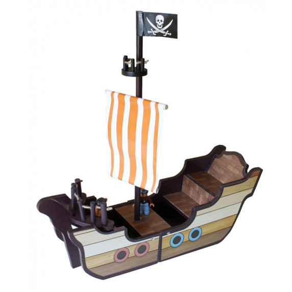 Set de jucărie cu pirați, turn, vapor, steaguri, tun, Pirate Aga4kid