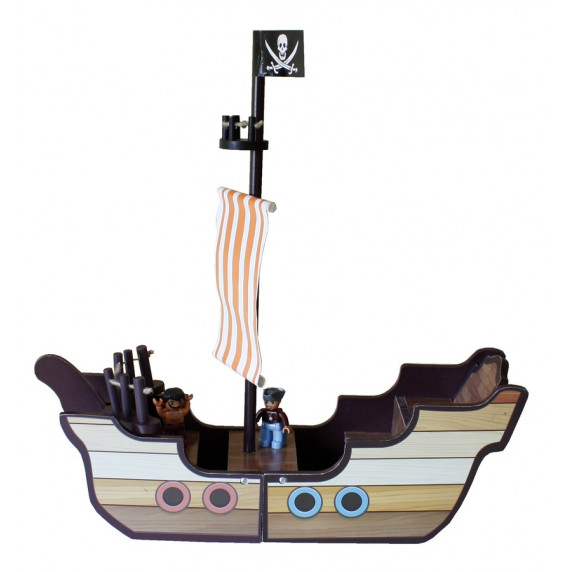 Set de jucărie cu pirați, turn, vapor, steaguri, tun, Pirate Aga4kid
