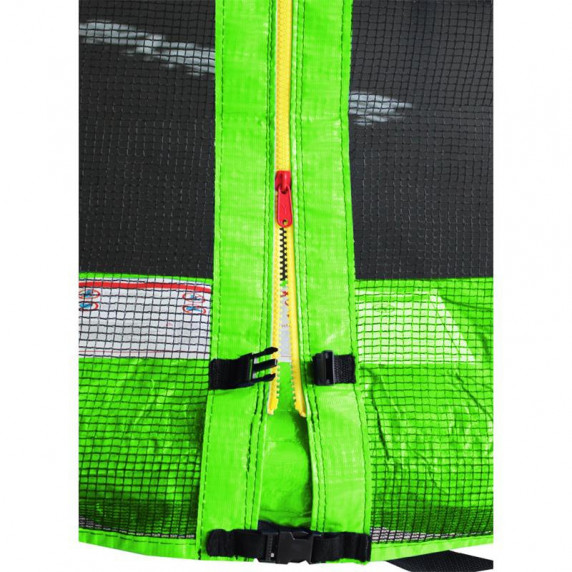 Trambulină Aga Sport Pro cu diametrul de 430 cm și plasă de siguranță + scară și buzunar pentru pantofi - verde deschis