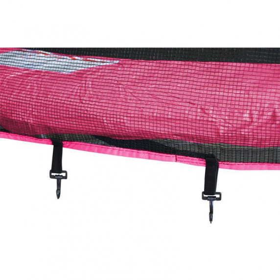 Trambulină Aga Sport Pro cu diametrul de 430 cm, plasă protecție + scară și buzunar pentru pantofi - roz
