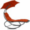 Șezlong plajă cu umbrelă - roșu - Linder Exclusiv