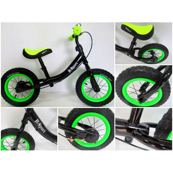 Bicicletă fără pedale - R-Sport R3 - negru/verde deschis