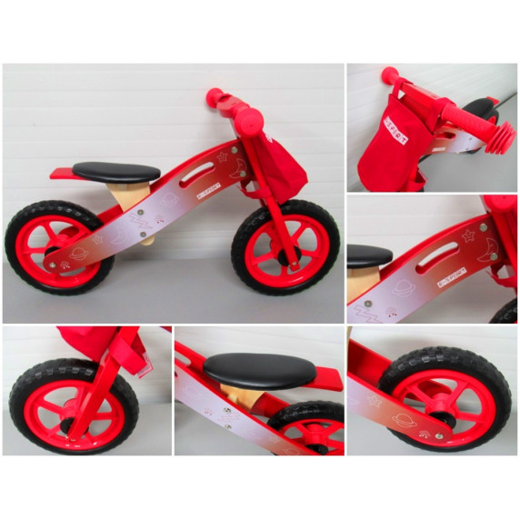 Bicicletă fără pedale din lemn - R-Sport R10 - roșu
