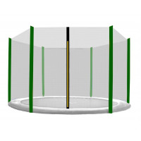 Plasă de siguranță  pentru trambulină cu un diametru total de 180 cm pe 6 stâlpi - negru - verde închis - AGA 
