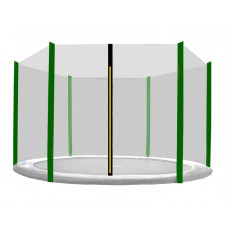 Plasă de siguranță  pentru trambulină cu un diametru total de 180 cm pe 6 stâlpi - negru - verde închis - AGA Preview