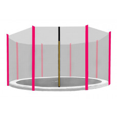 Plasă de siguranță pentru trambulină cu diametrul de 366 cm pe 8 stâlpi - roz - Aga Preview