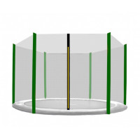 Plasă de siguranță Aga pentru trambulină cu diametrul de 400 cm pe 6 stâlpi - negru / verde închis 